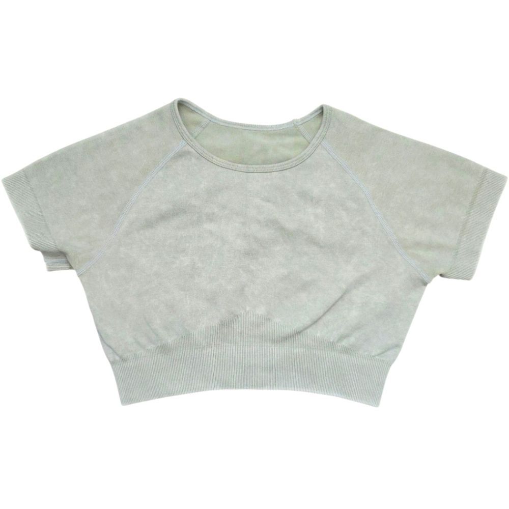 Sage Green Cropped Yoga Top | Size Small | Seamless Activewear Top | Athleisure